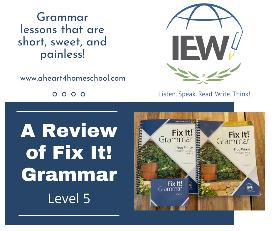 A review of iew fix it grammar level 5 a heart 4 homeschool